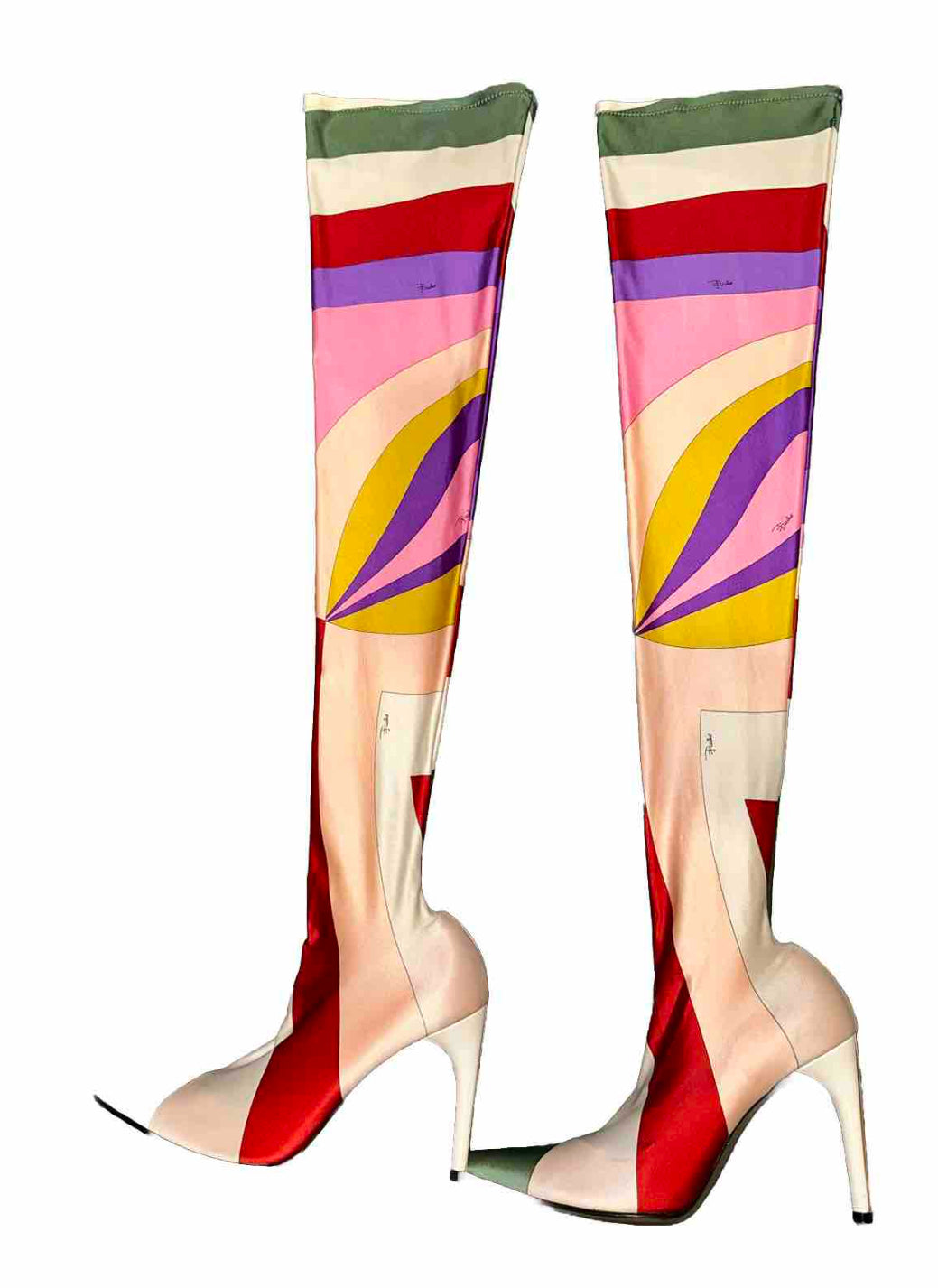 Emilio Pucci Thigh High Printed Boots size 40 Luxe Archives